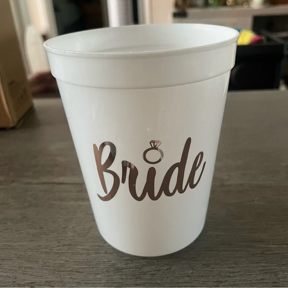 NWOT White and Gold Bride Cup